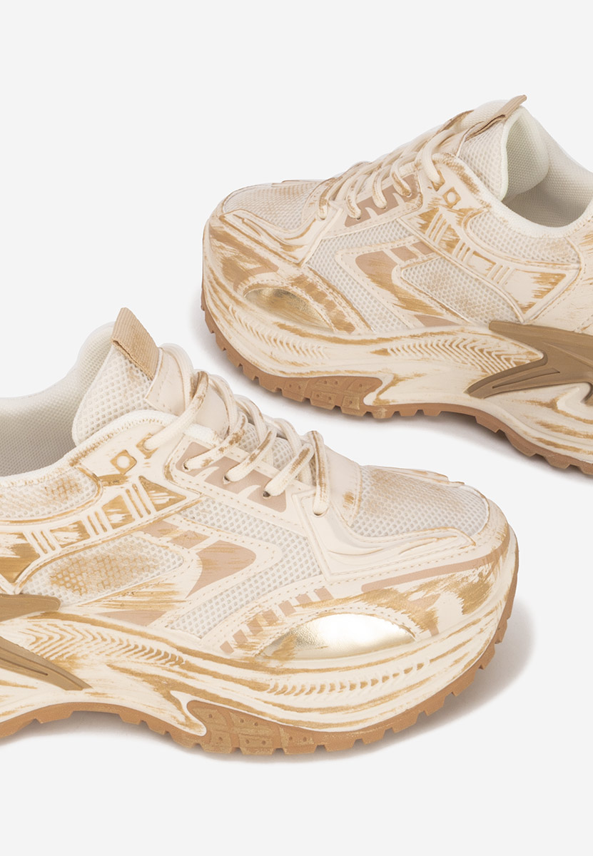 Khaki sneakersy na koturnie Kellee