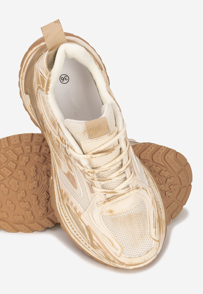Khaki sneakersy na koturnie Kellee