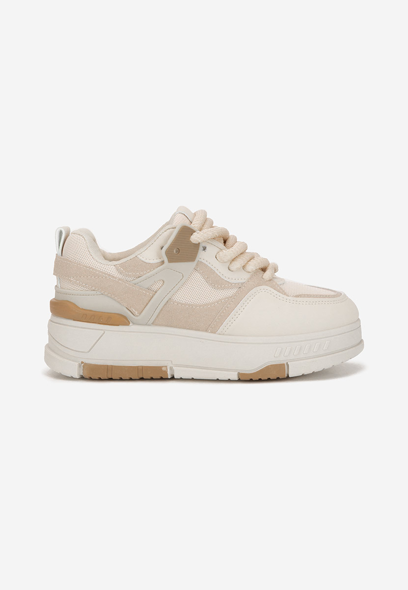 Beżowe sneakersy na platformie Rosallia