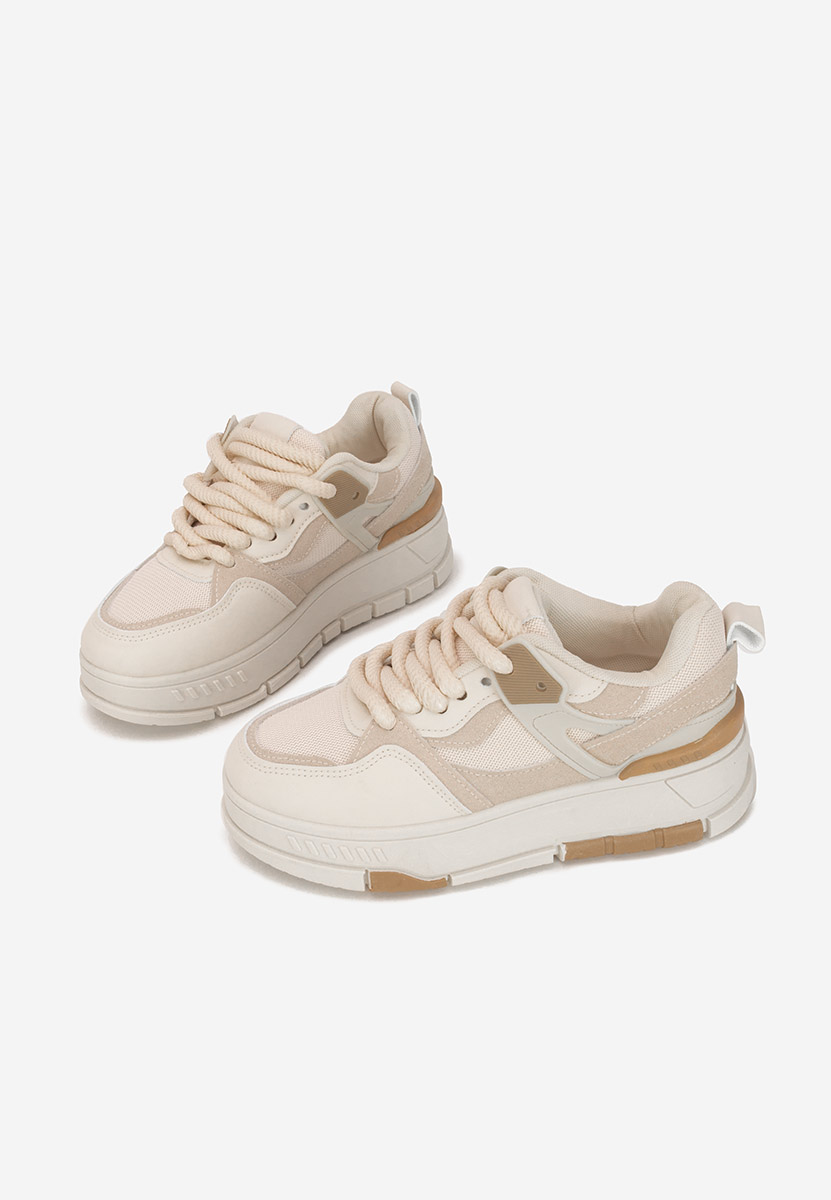 Beżowe sneakersy na platformie Rosallia