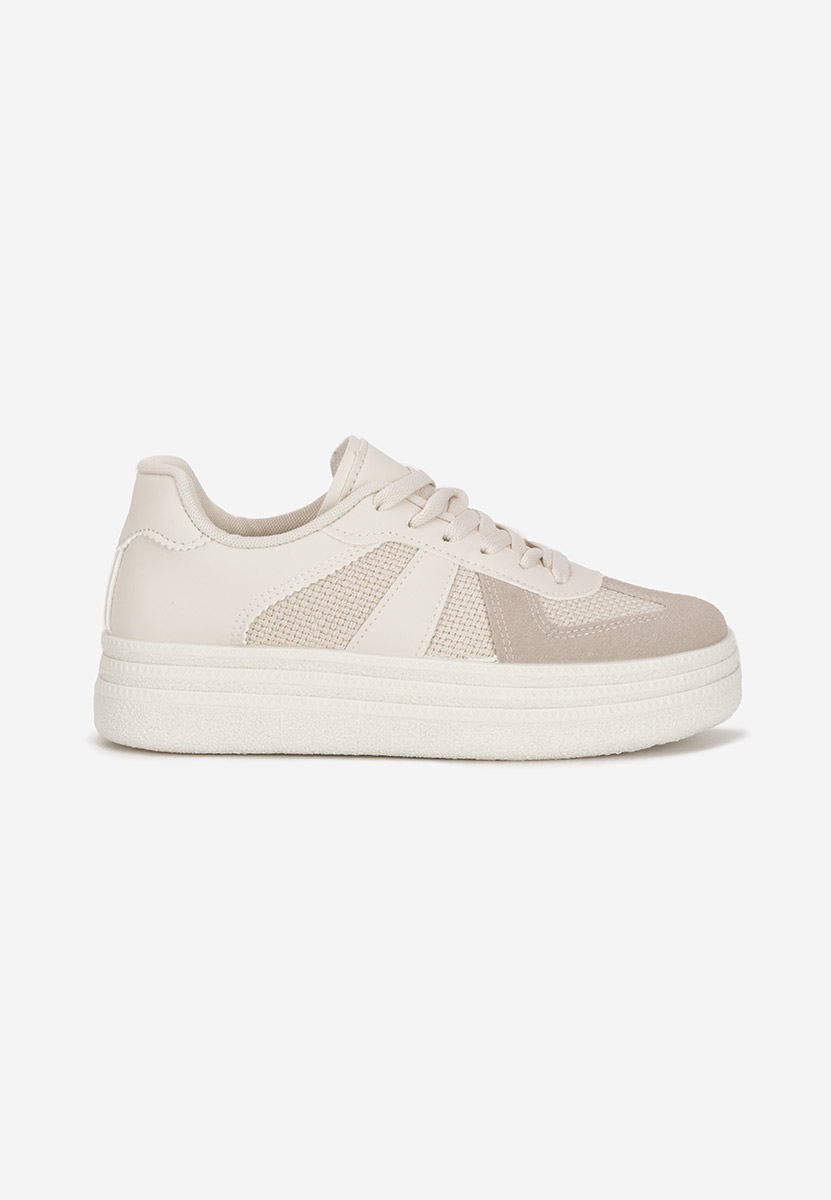 Beżowe sneakersy na platformie Serinia