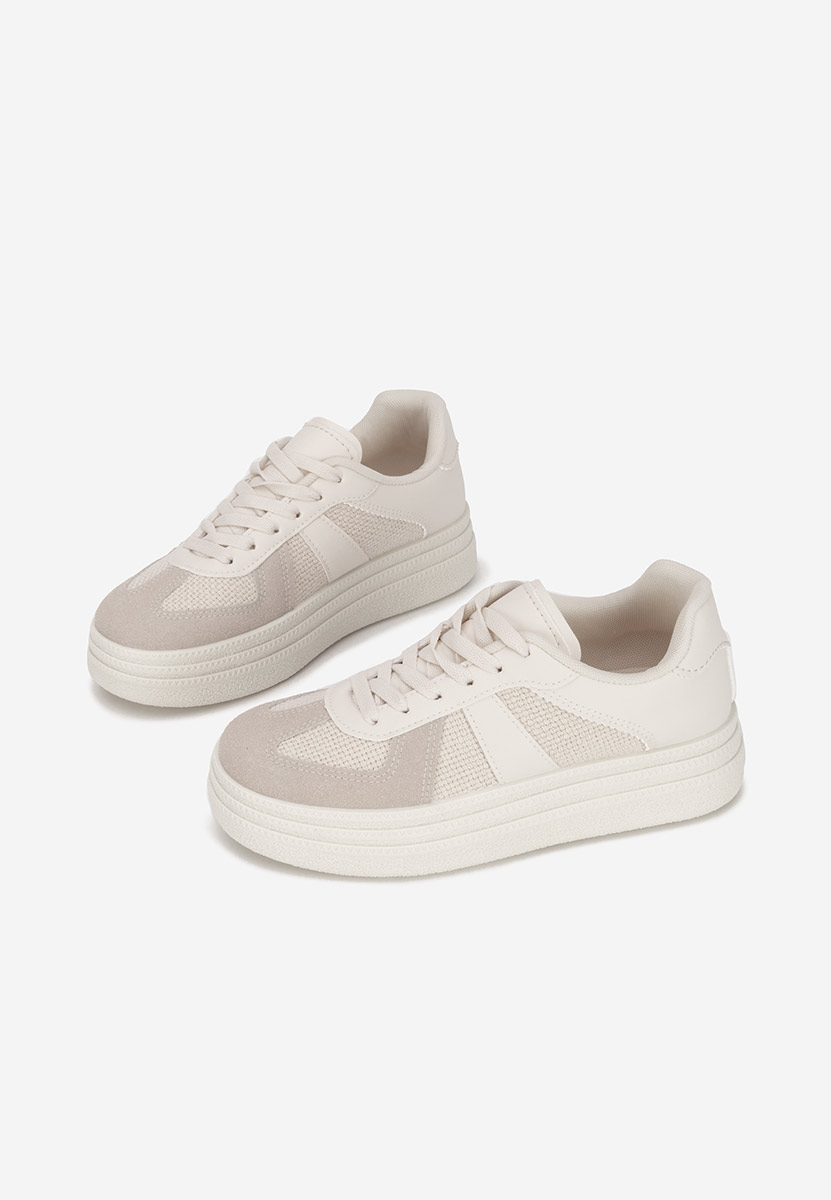 Beżowe sneakersy na platformie Serinia