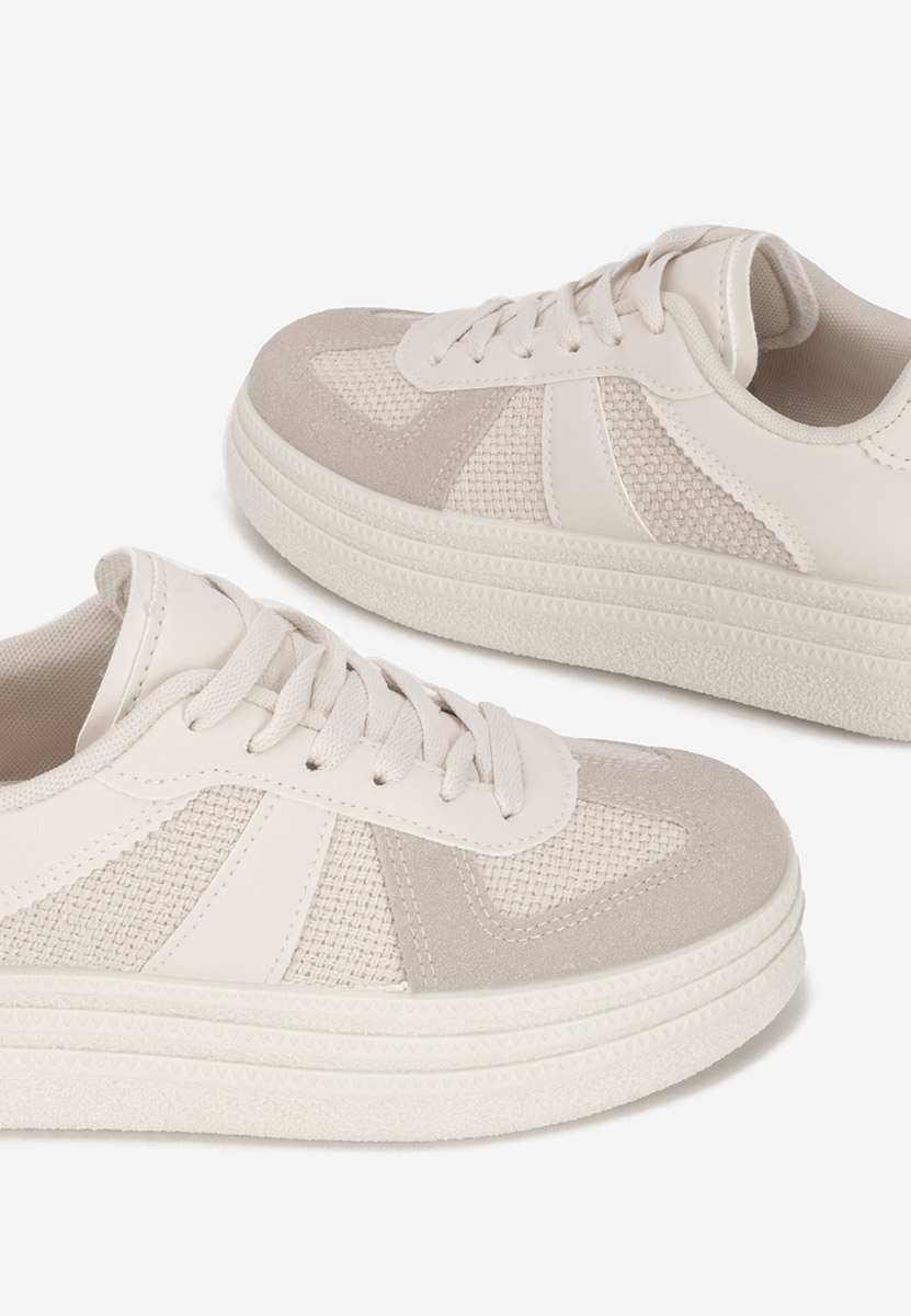 Beżowe sneakersy na platformie Serinia