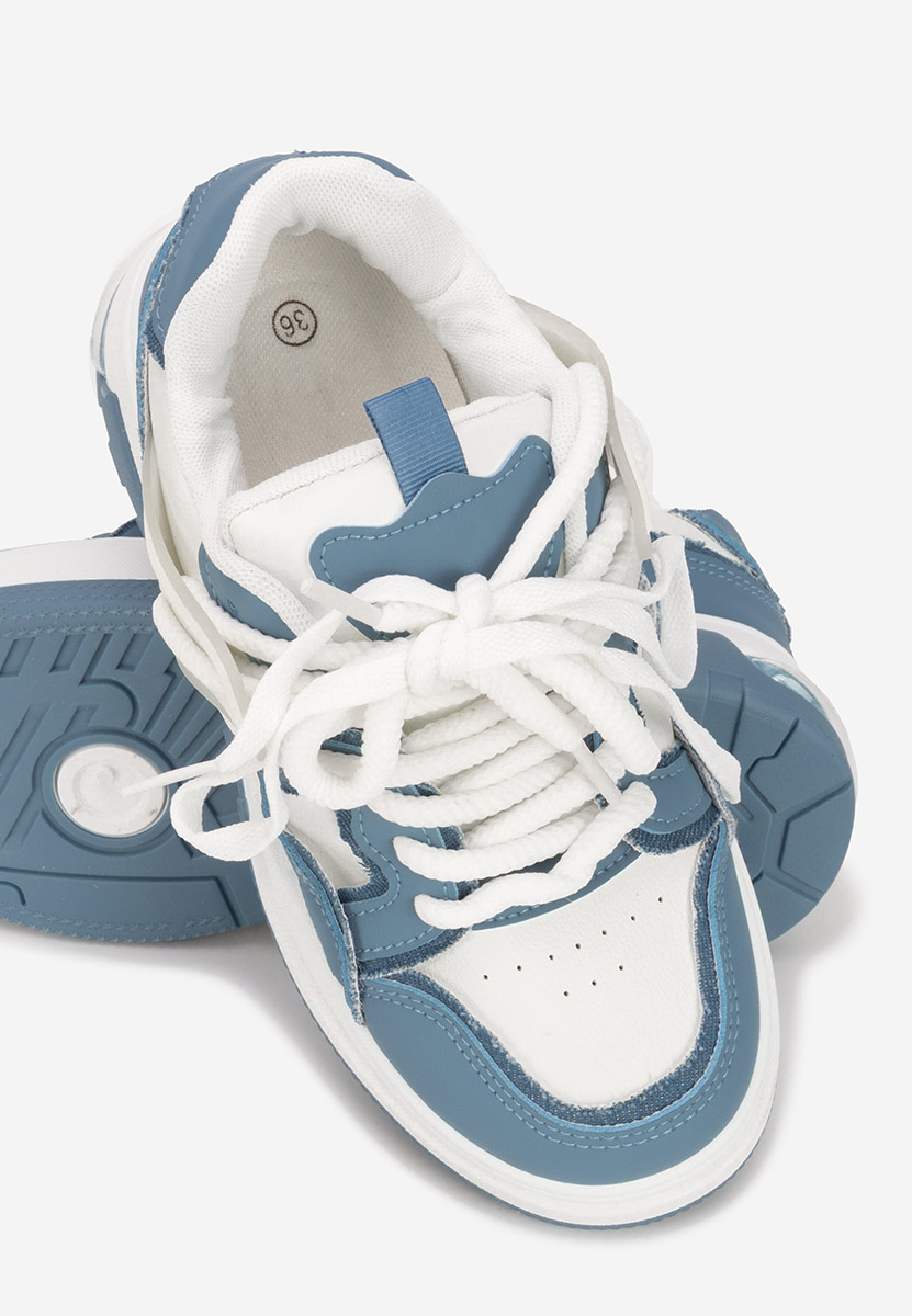 Niebieskie sneakersy na platformie Cinzela