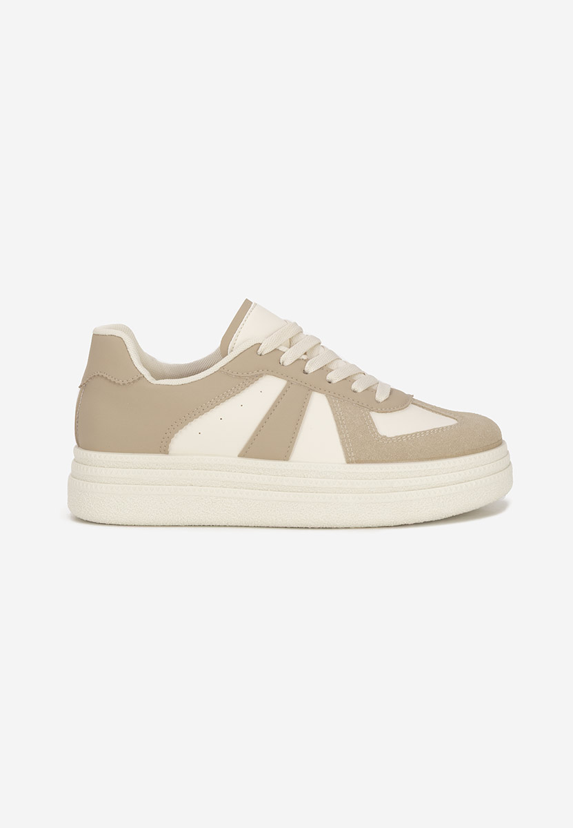 Khaki sneakersy na platformie Serinia