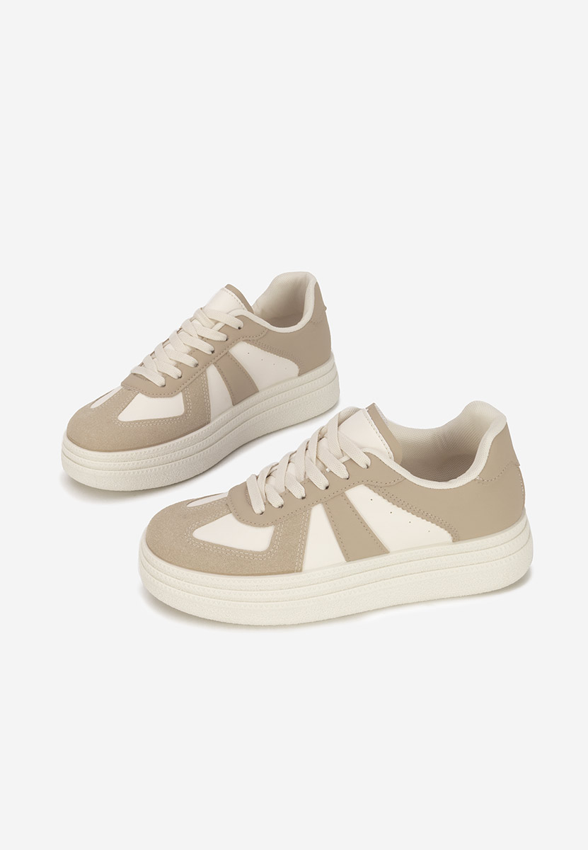Khaki sneakersy na platformie Serinia