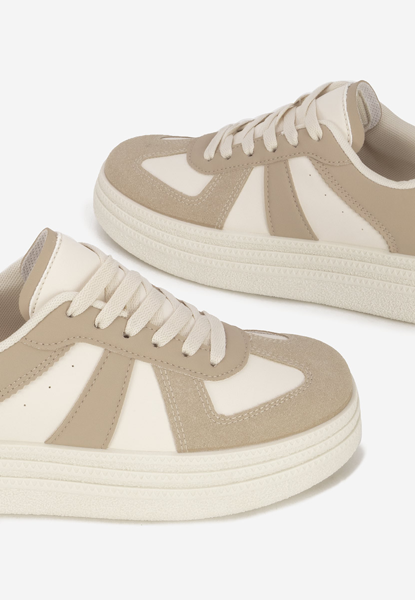 Khaki sneakersy na platformie Serinia
