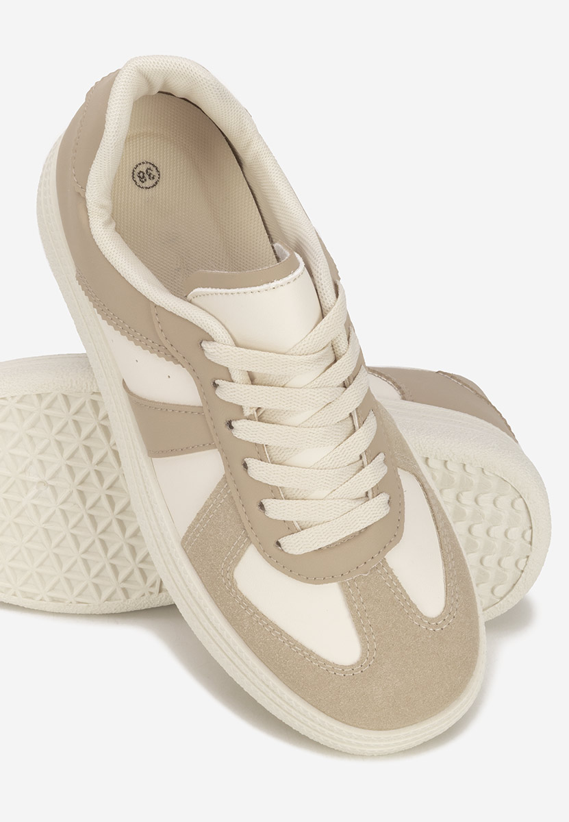 Khaki sneakersy na platformie Serinia