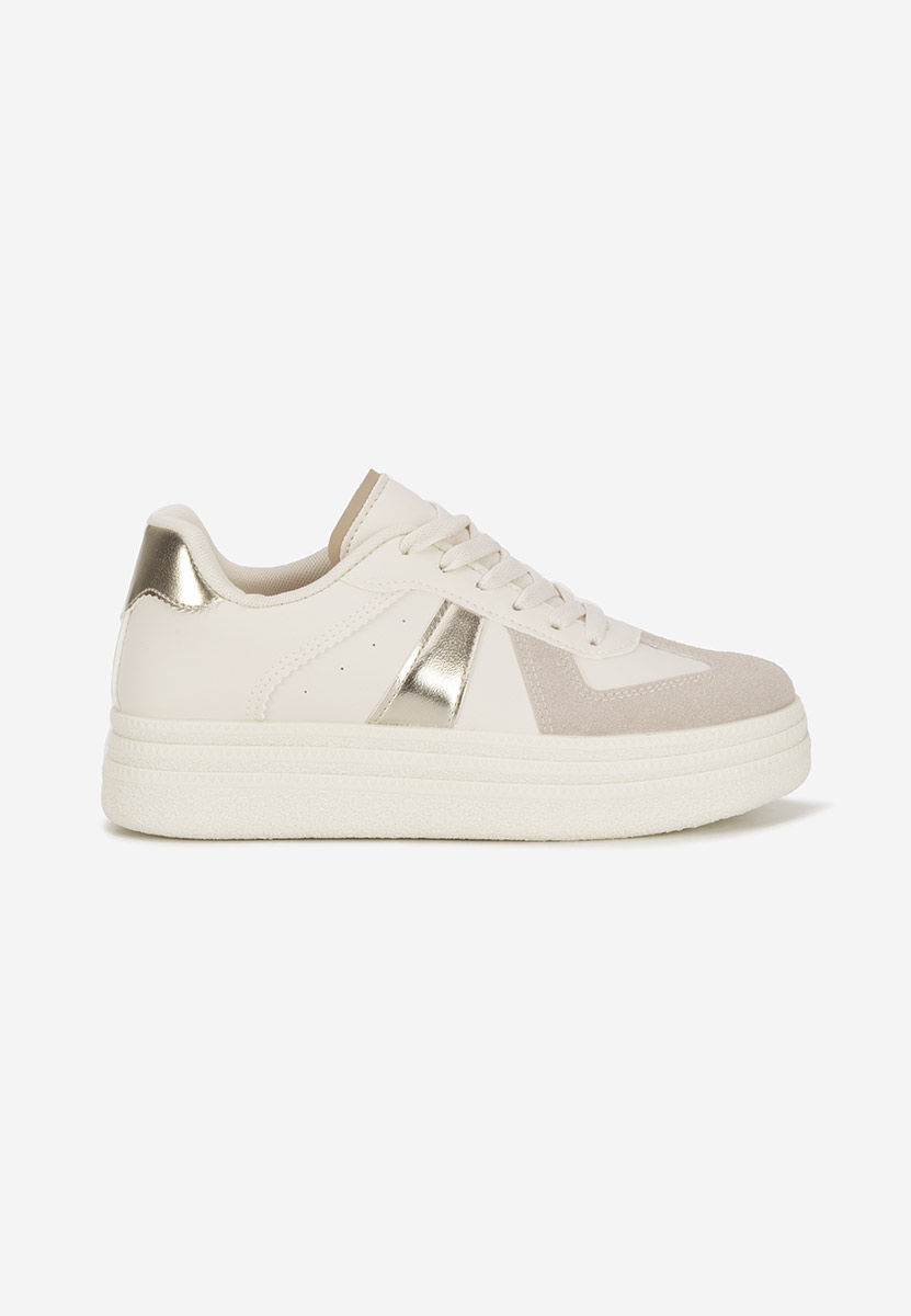 Złote sneakersy na platformie Serinia