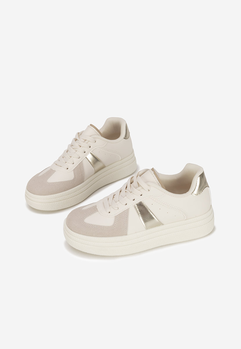 Złote sneakersy na platformie Serinia