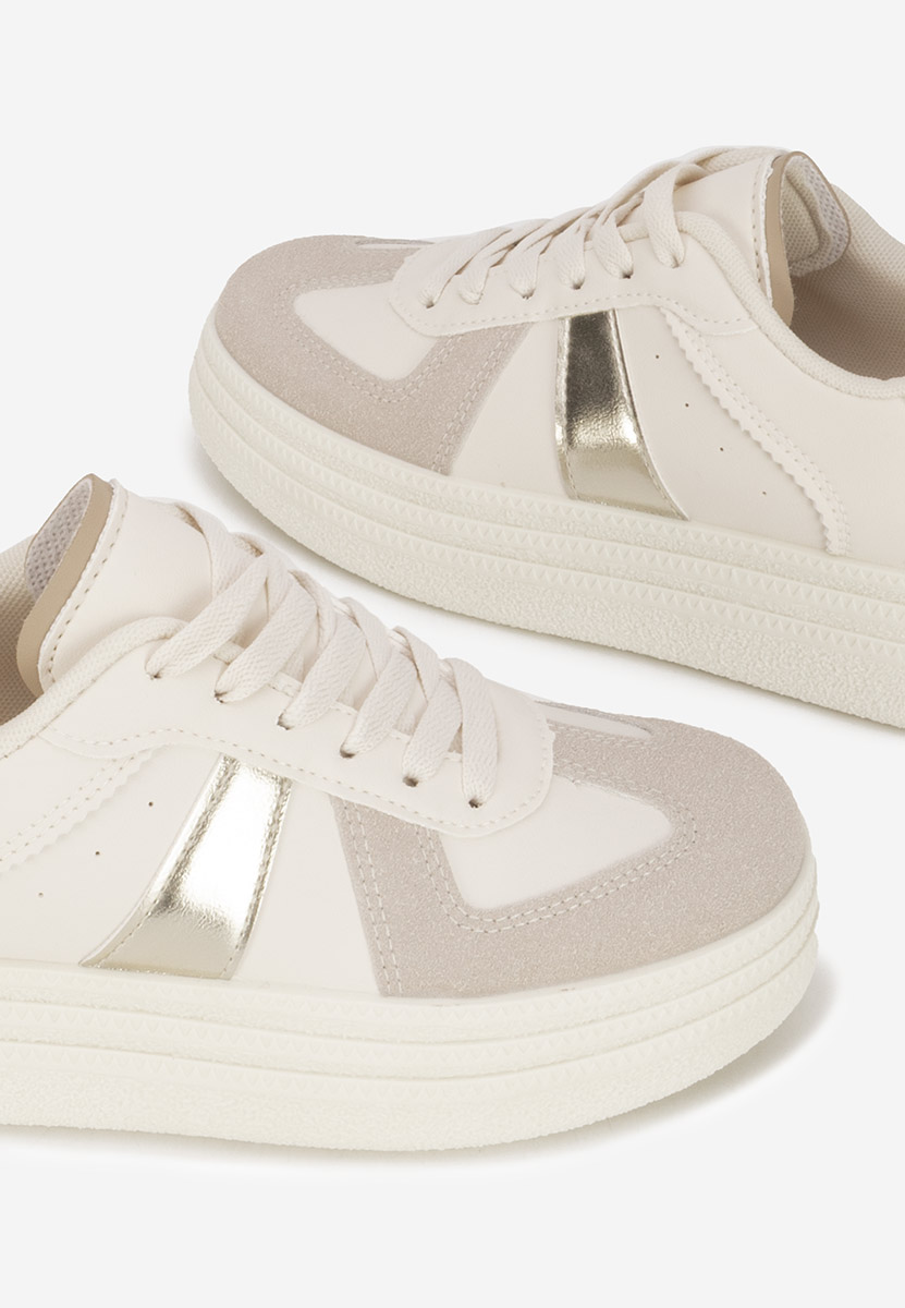 Złote sneakersy na platformie Serinia