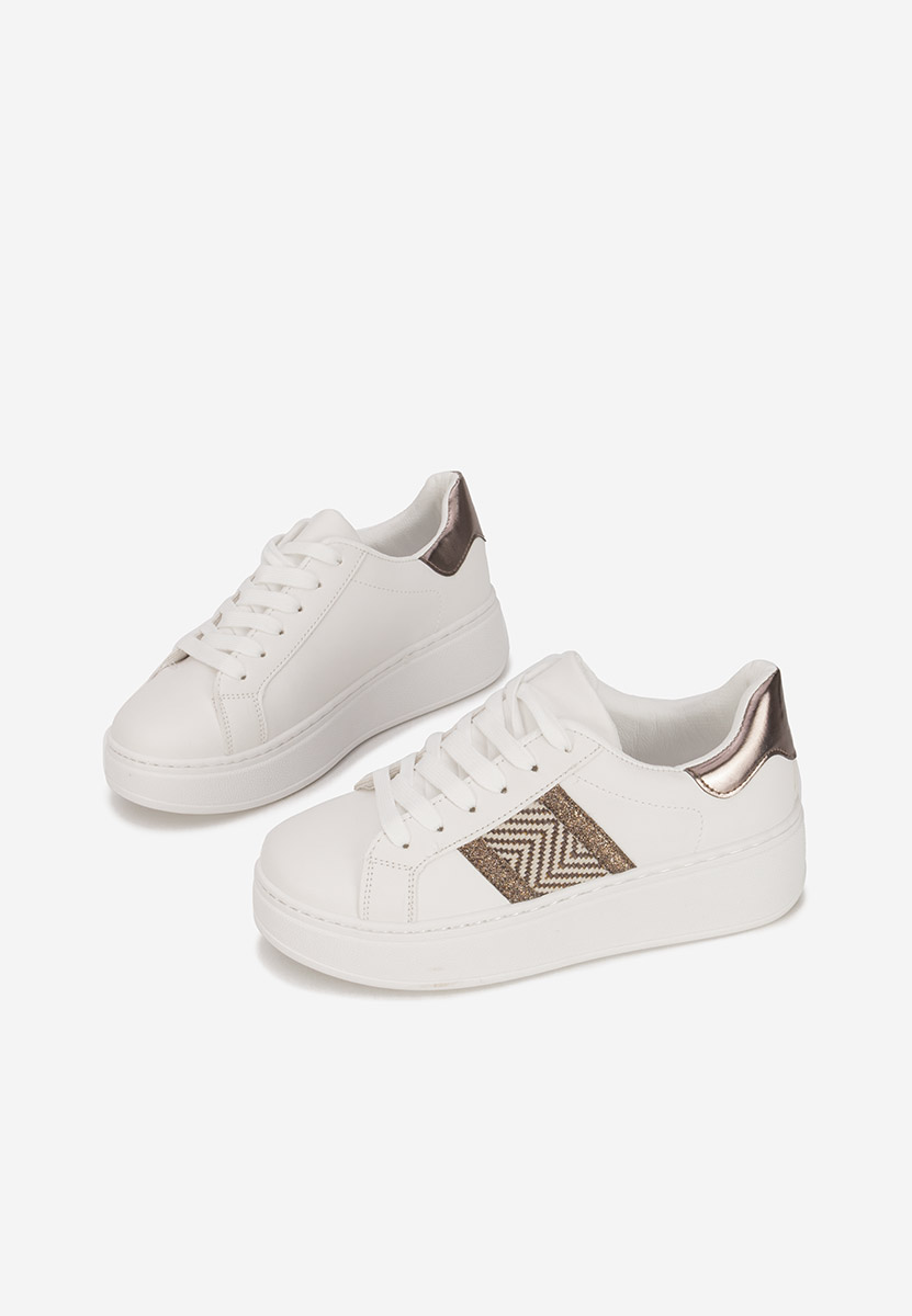 Białe sneakersy na platformie Atenia