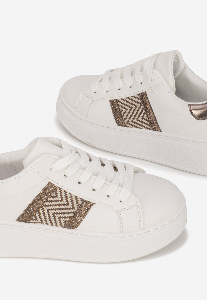 Białe sneakersy na platformie Atenia