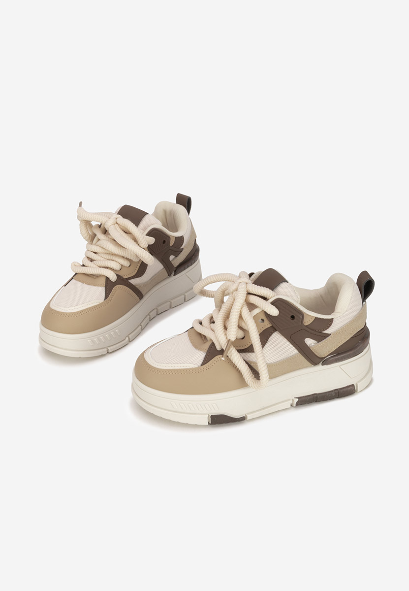 Khaki sneakersy na platformie Rosallia
