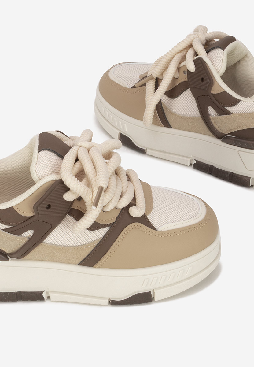 Khaki sneakersy na platformie Rosallia