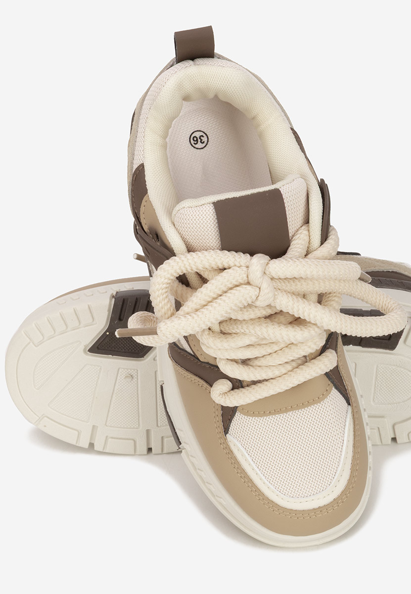 Khaki sneakersy na platformie Rosallia