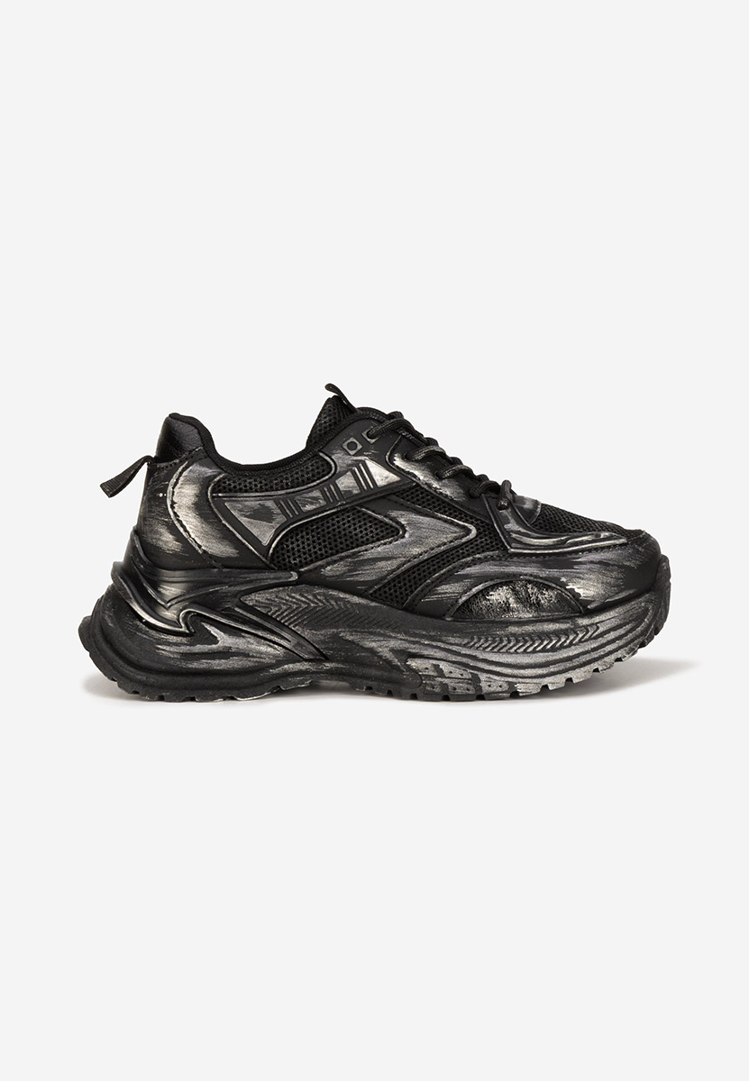 Czarne sneakersy na koturnie Kellee