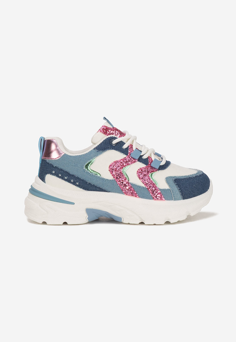 Granatowe sneakersy na platformie Odinea