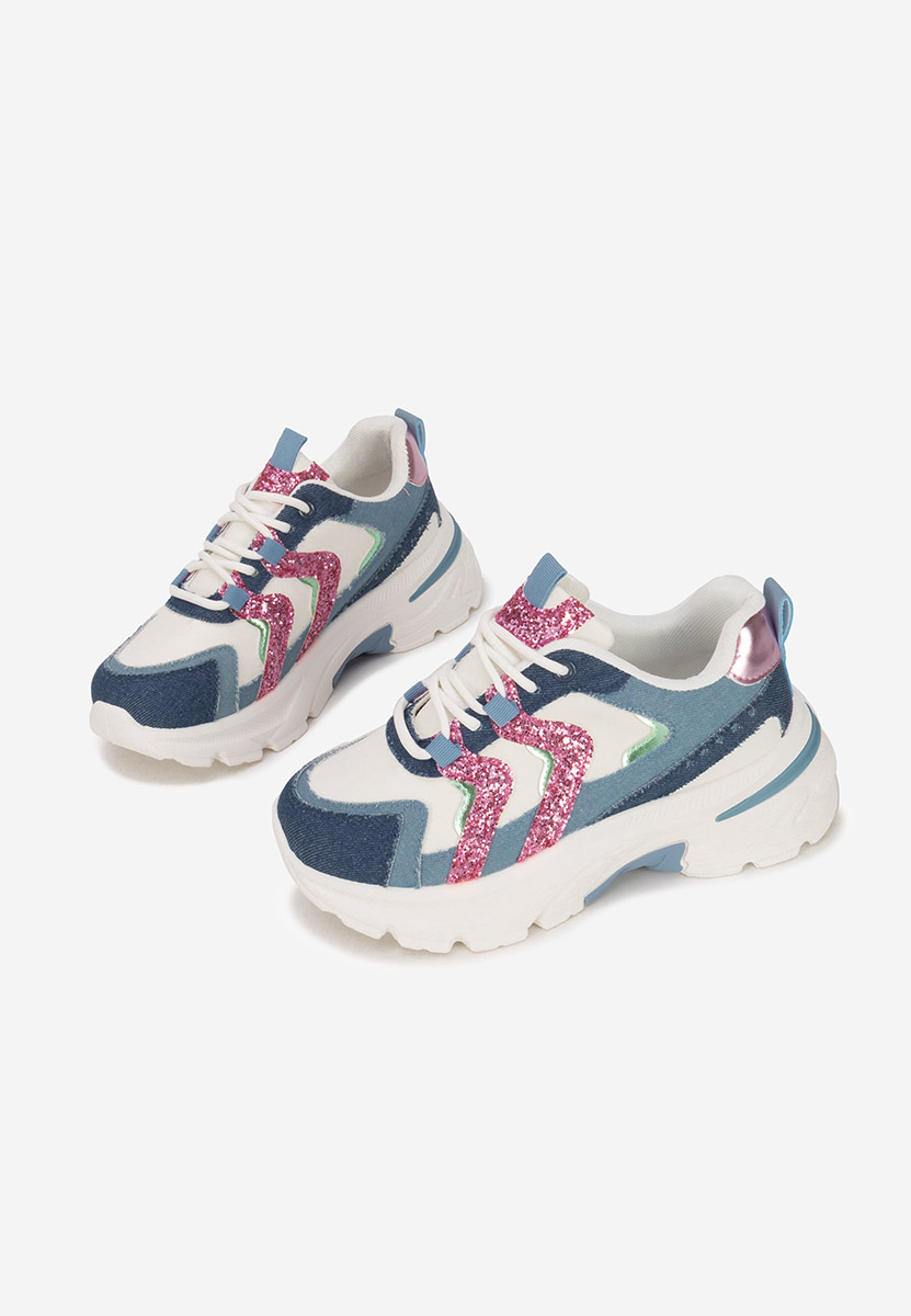 Granatowe sneakersy na platformie Odinea