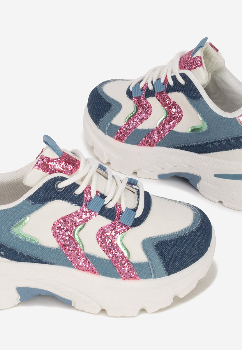 Granatowe sneakersy na platformie Odinea