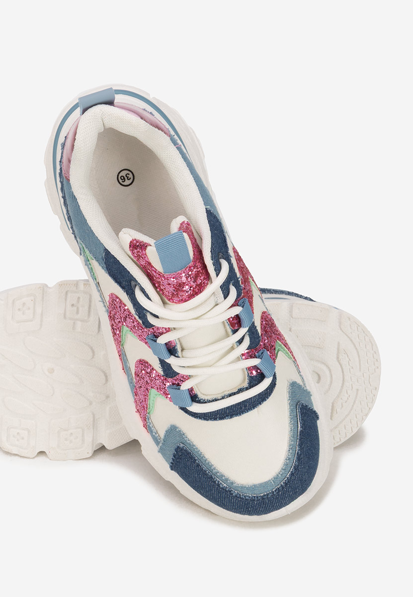 Granatowe sneakersy na platformie Odinea