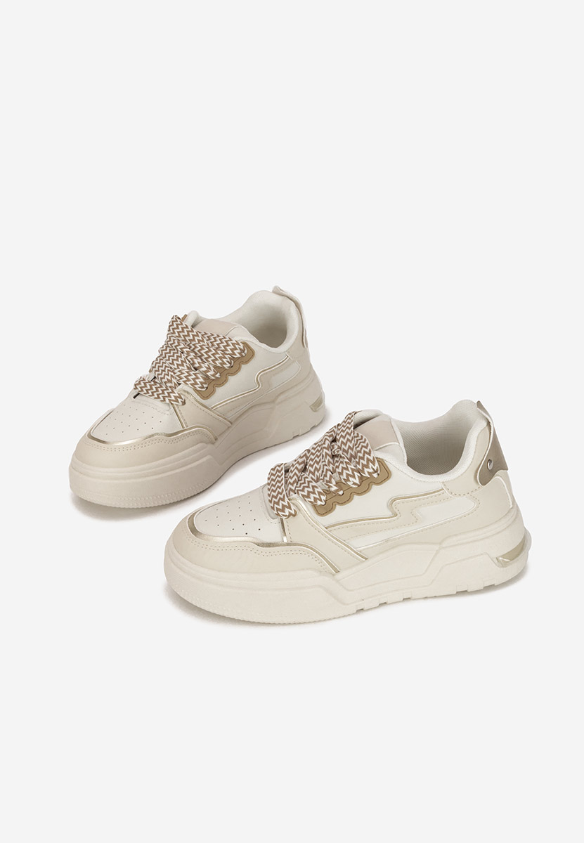 Beżowe sneakersy na platformie Atanasia