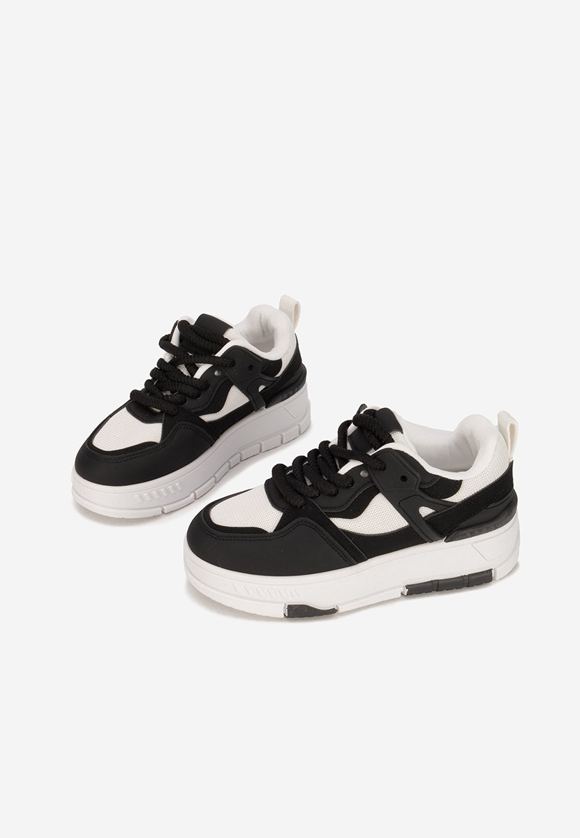 Czarne sneakersy na platformie Rosallia