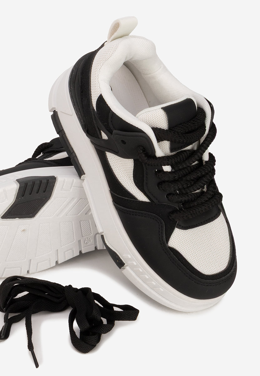 Czarne sneakersy na platformie Rosallia