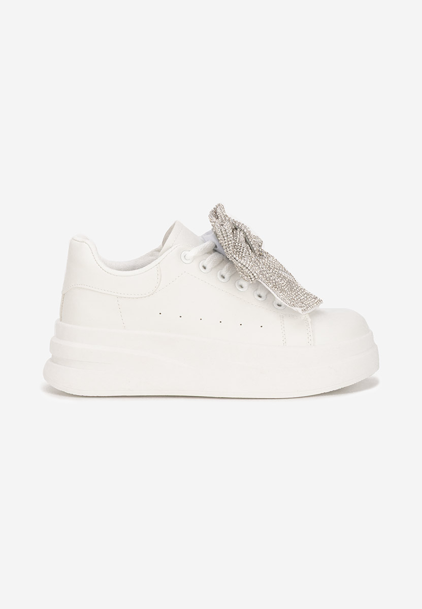 Białe sneakersy na platformie Anitta
