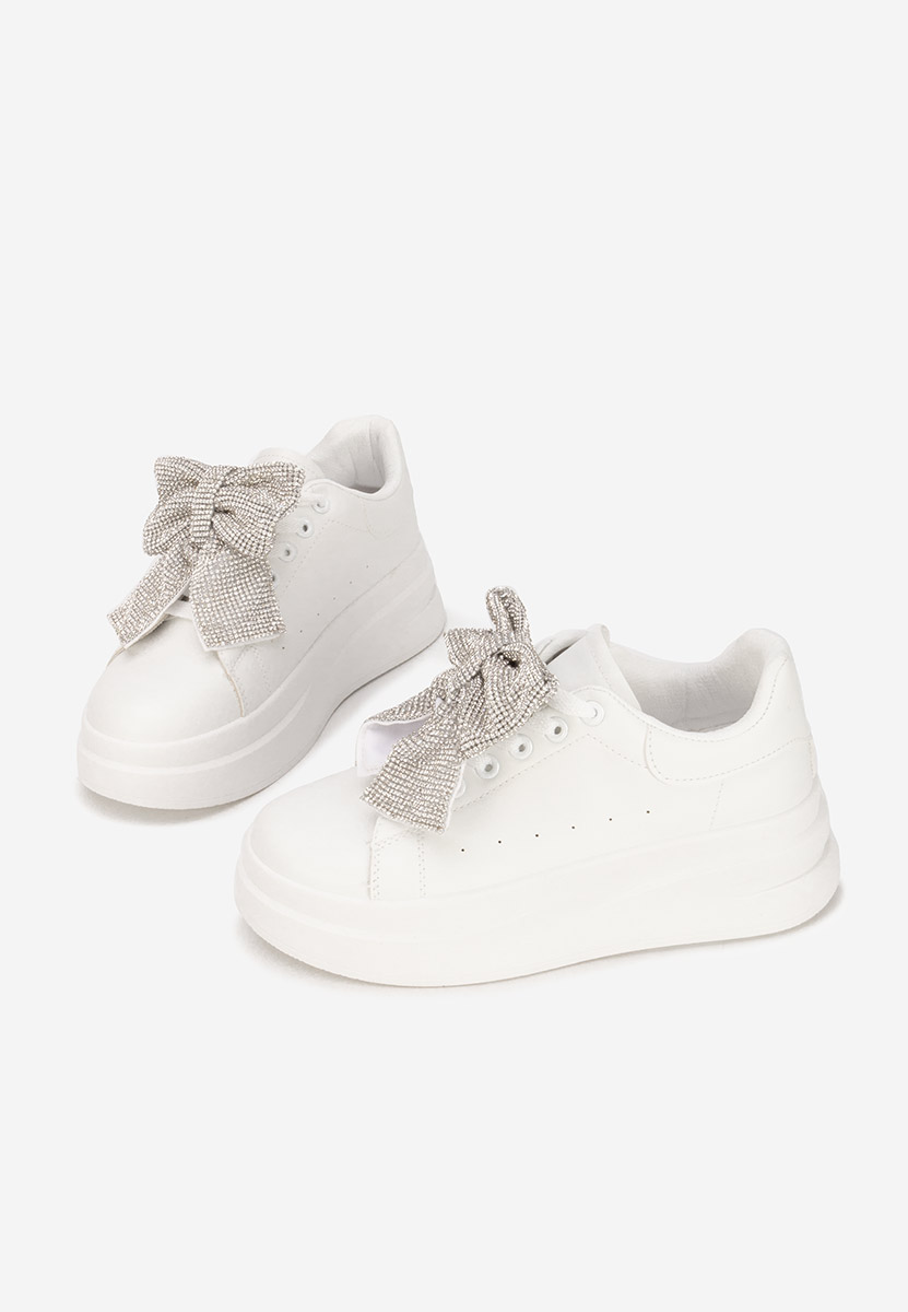 Białe sneakersy na platformie Anitta