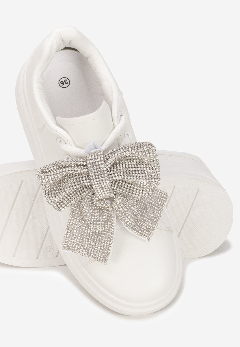 Białe sneakersy na platformie Anitta