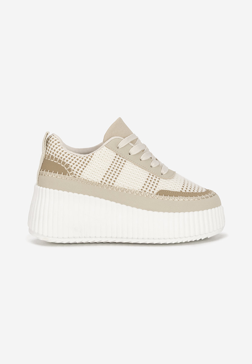 Beżowe sneakersy na platformie Tamylsa