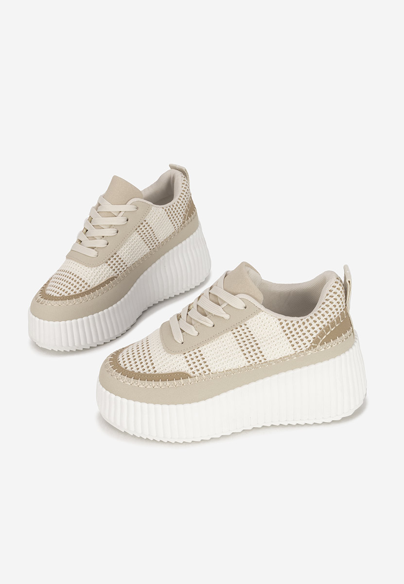 Beżowe sneakersy na platformie Tamylsa