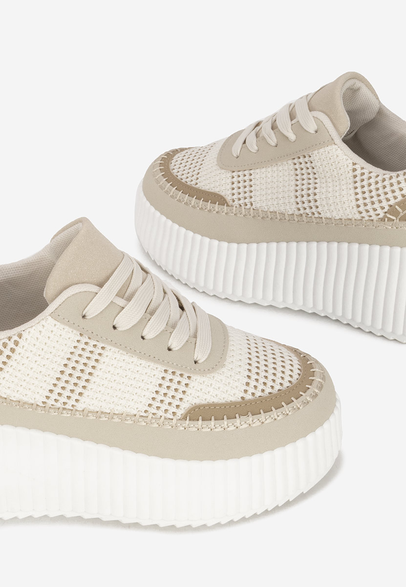 Beżowe sneakersy na platformie Tamylsa