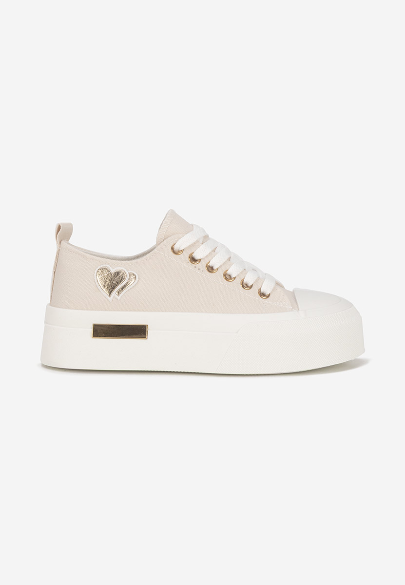 Beżowe sneakersy na platformie Inimia