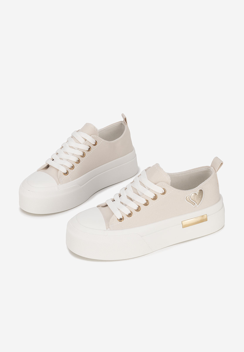 Beżowe sneakersy na platformie Inimia