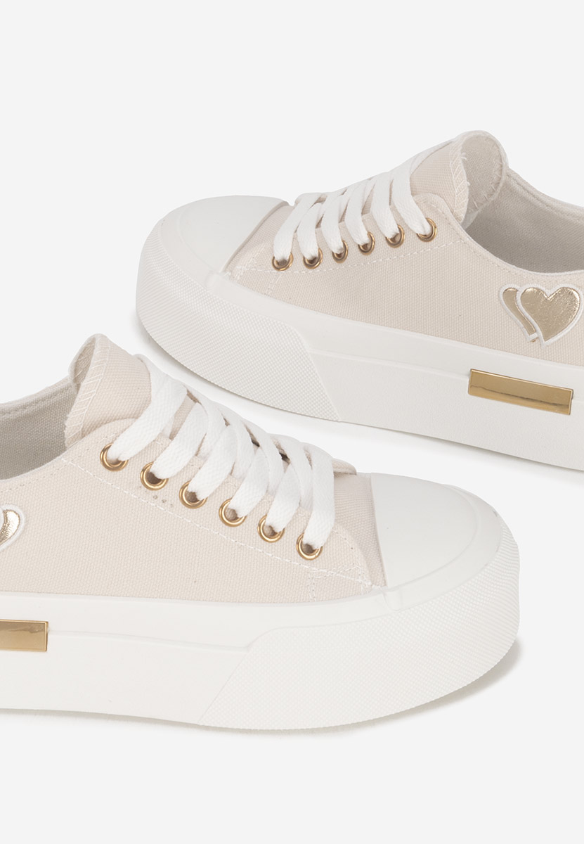 Beżowe sneakersy na platformie Inimia