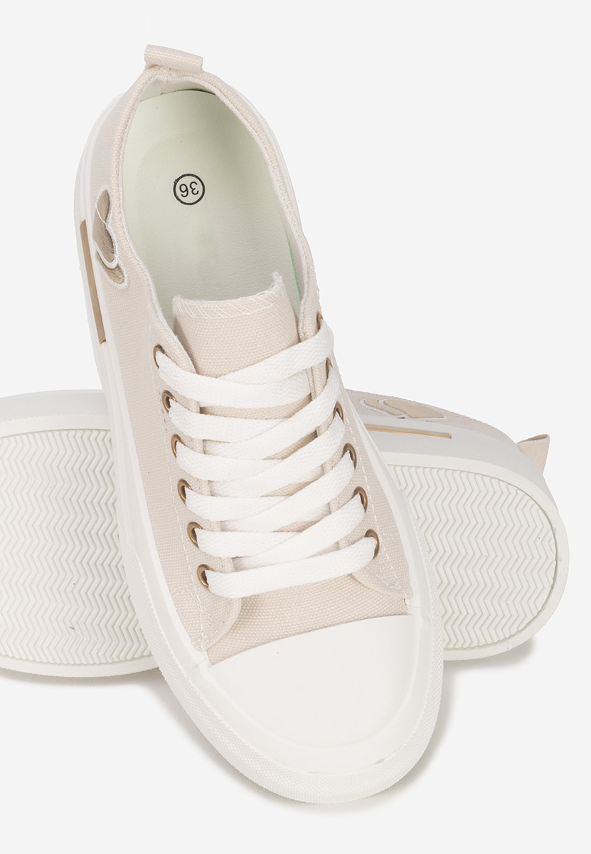 Beżowe sneakersy na platformie Inimia
