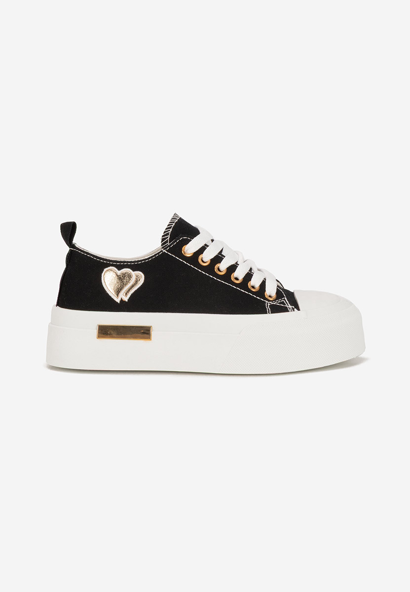 Czarne sneakersy na platformie Inimia