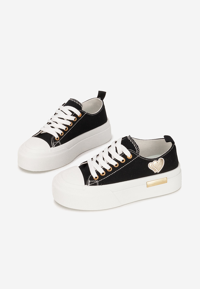 Czarne sneakersy na platformie Inimia
