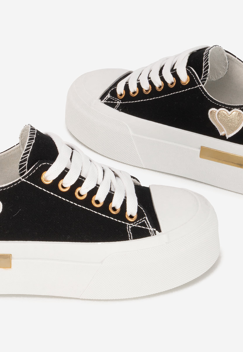 Czarne sneakersy na platformie Inimia