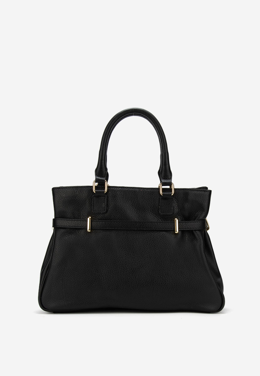 Czarna torebka ze skóry naturalnej Ruxandra