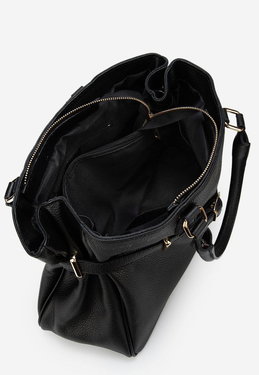 Czarna torebka ze skóry naturalnej Ruxandra