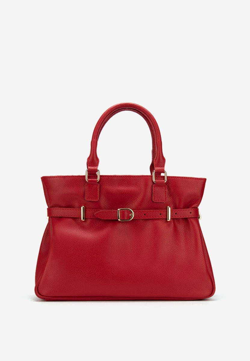 Czerwone torebka ze skóry naturalnej Ruxandra