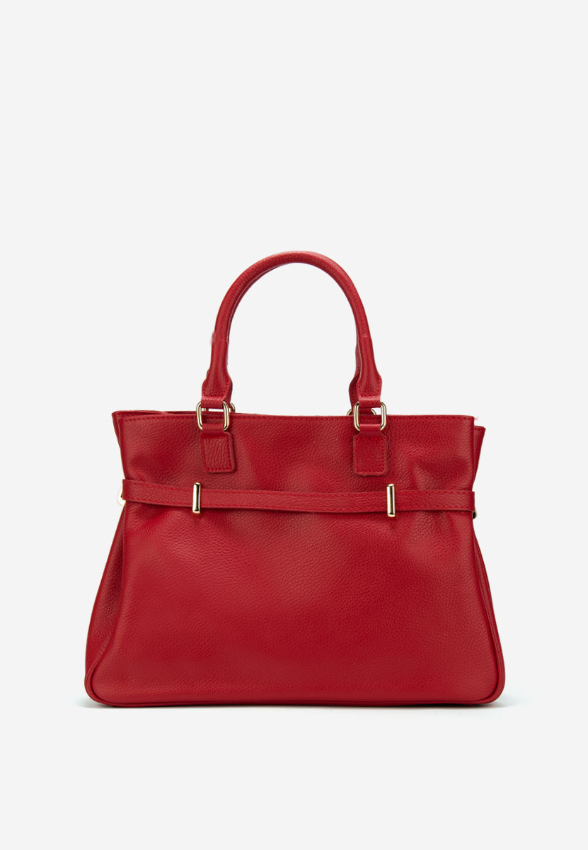 Czerwone torebka ze skóry naturalnej Ruxandra