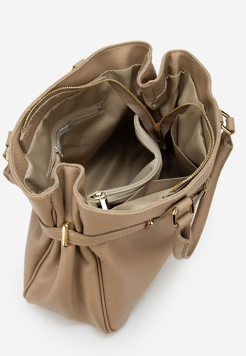 Beżowe torebka ze skóry naturalnej Ruxandra V2