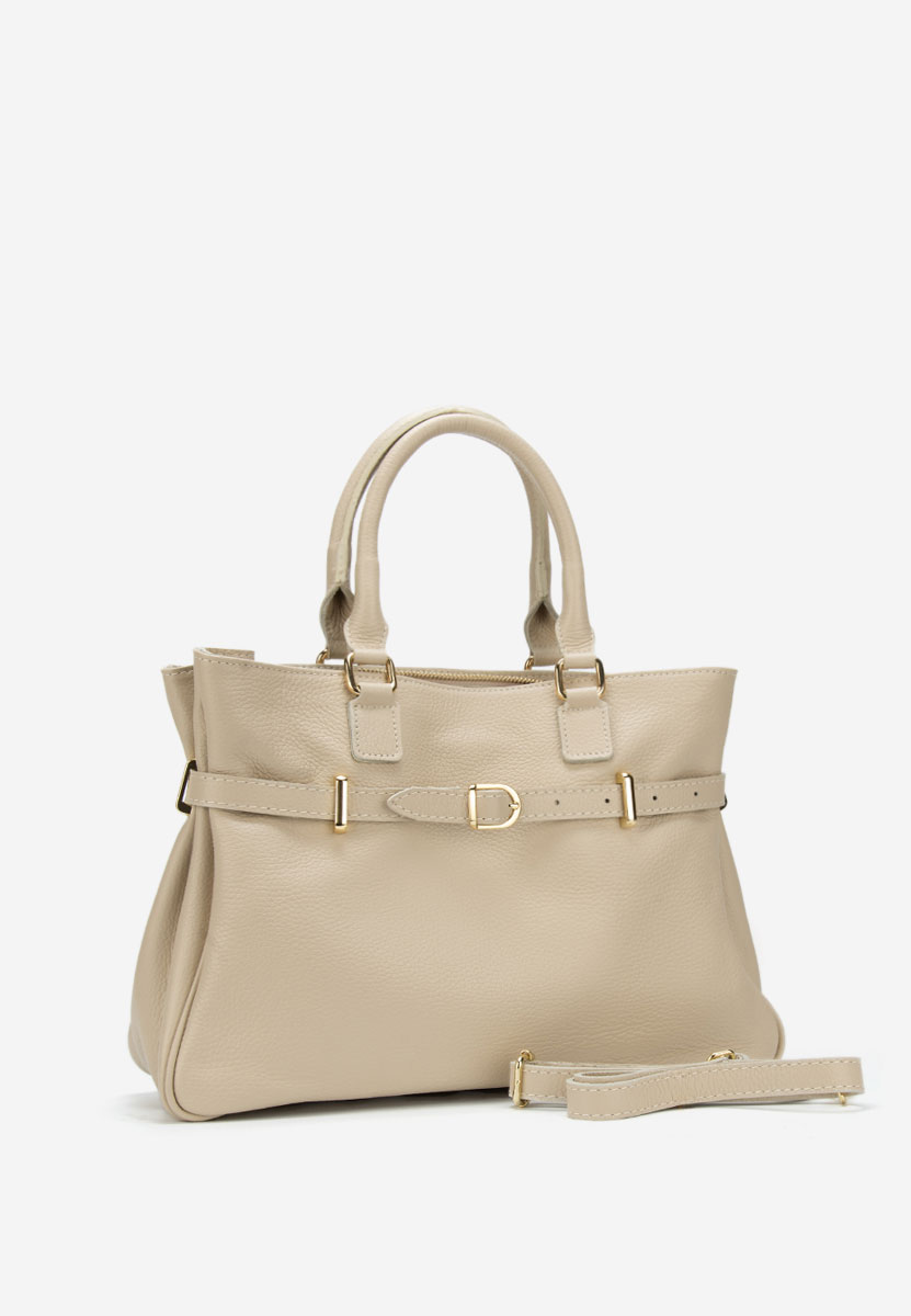 Beżowe torebka ze skóry naturalnej Ruxandra