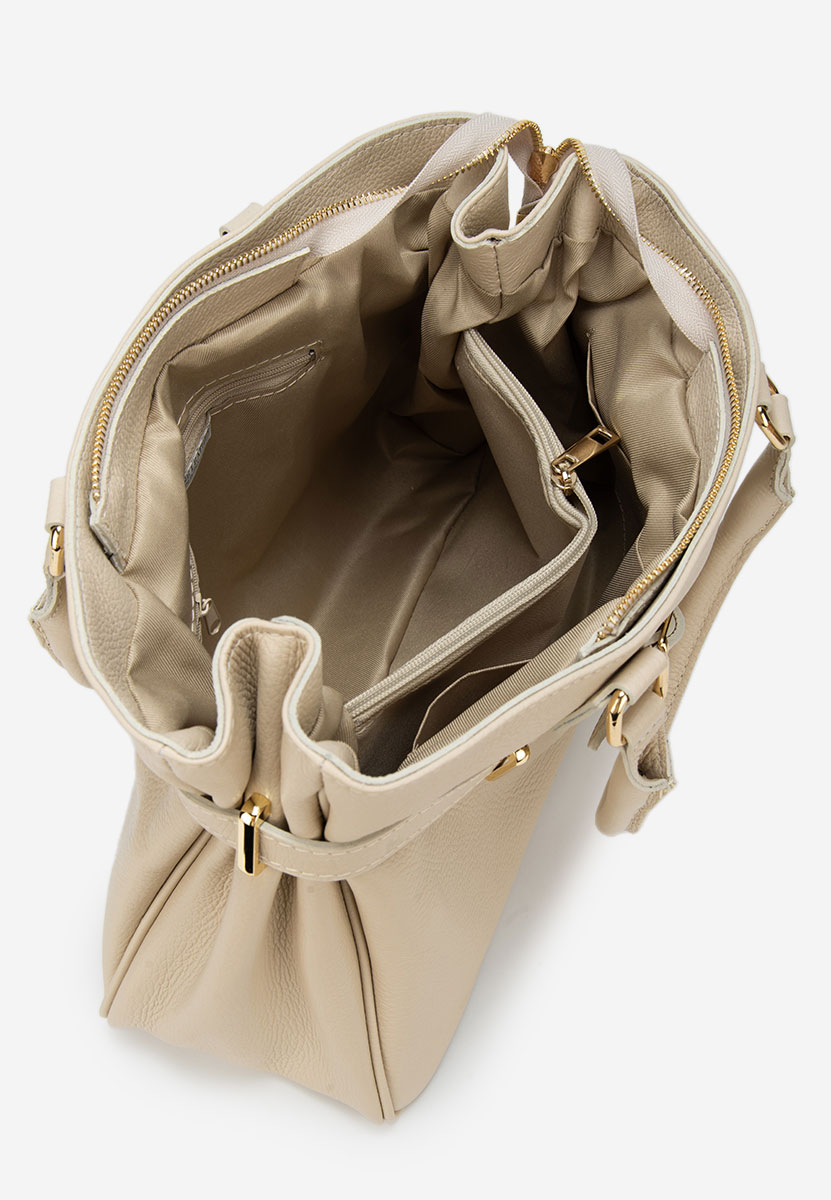 Beżowe torebka ze skóry naturalnej Ruxandra