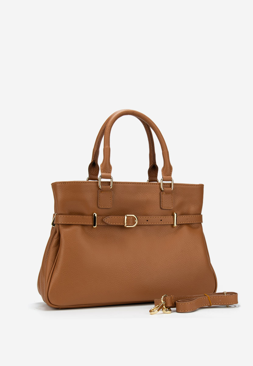 Camelowe torebka ze skóry naturalnej Ruxandra