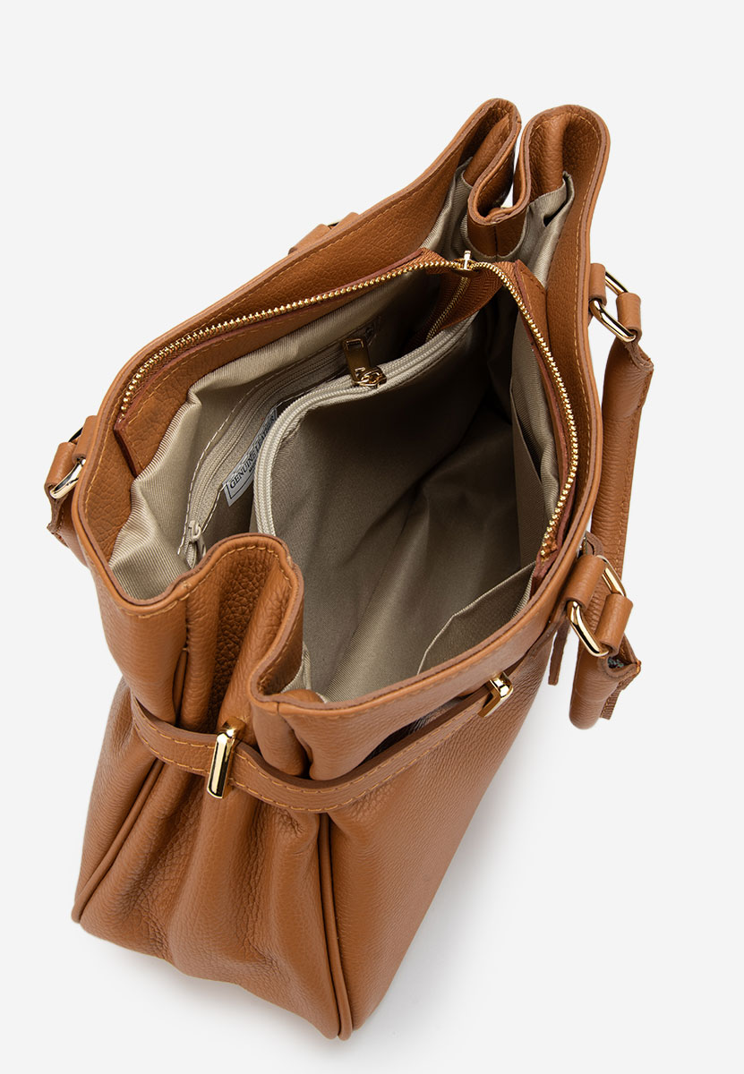 Camelowe torebka ze skóry naturalnej Ruxandra